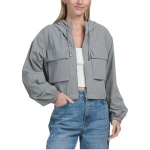 GRACIA Hooded Zip Up Cropped Jacket